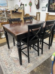 Black Hightop Dining Table & Four Chairs