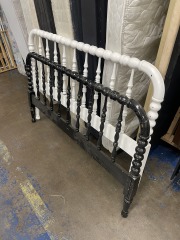 Black & White Spindle Full Size Head and Footboard (No Rails)