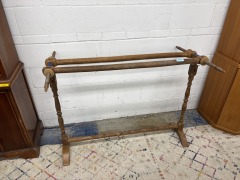 Antique Wood Tapestry Quilt Frame Stand