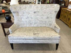 Linen Words Loveseat