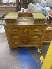 Antique Victorian Hand Painted Dresser