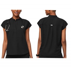 2696P4 | FIGS Rafaela Oversized Scrub Top | XXS | BLACK