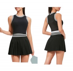 2690P4 | AIRFREE Two Piece Tennis Skirt Set | EXTRA LARGE | BLACK