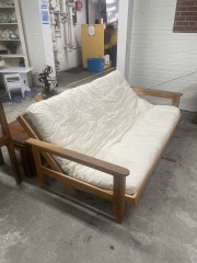 Wood Futon with Eggshell Cushion