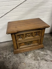 Chunky Pirate Style Wood Nightstand