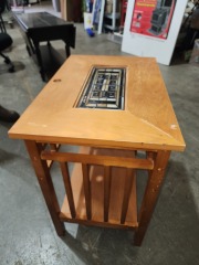 SIDE TABLE WITH GLASS INSERT
