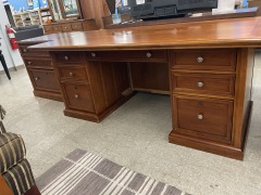 Cherry Desk w\/ filing cabinets