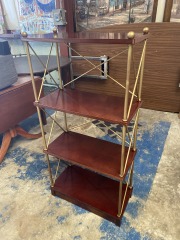 Vintage Bombay CO Mahogany Brass Etagere Shelf