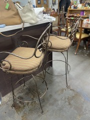 Metal Spiral Swivel Bar Chair (Each)