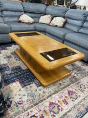Vintage Post Modern Smoke Glass Coffee Table