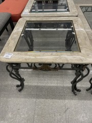 Stone & Glass End TAble