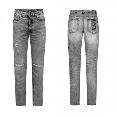2667R12 | KSUBI Chitch Smoke Scatter Skinny Relaxed Fit Jeans | SIZE 36 | GREY
