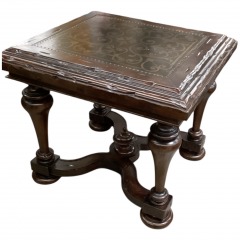 Bernhardt End Table - Dark Finish with Scroll Top