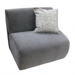 Modern Armless Gray Velvet Accent Chair