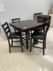 Dark High Top Table & Chairs
