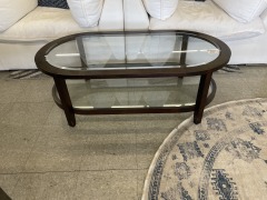 Oval Glass Coffee Table