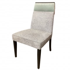 Vanguard Seafoam with white and Steel blue Dots Side Chair
