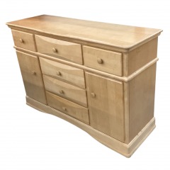 6 Drawer\/2 Door Light Pine Dresser