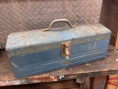 Vintage Blue Steel Tool Box