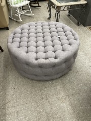 Grey Tufted Hassock