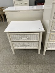 White Wicker Nightstand