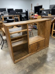 Vintage Solid Wood 1980s Entertainment Center