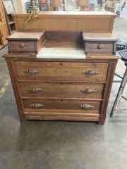 Antique Wood And Stone Dry Sink