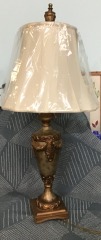 Gold Lamp with NEW Silk Shade