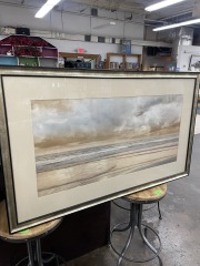 Blue and Beige Beach Fantasy Framed Photograph Print