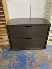 Espresso Finish Lateral Two Drawer Filing Cabinet