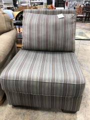 Armless Stripped Accent Chair