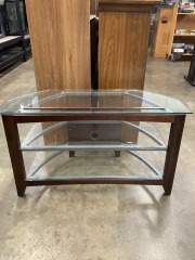 Small Glass & Wood TV Stand