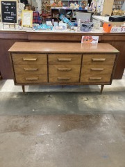 Vintage MCM Bassett Nine Drawer Dresser