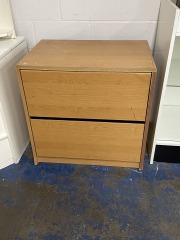 Two-Drawer Wooden Filing Cabinet