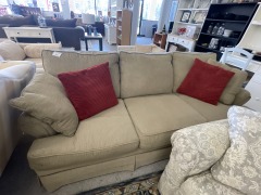 Tan Fabric 3 Seater Sofa