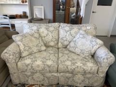 Gray Floral Loveseat