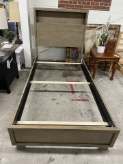 Farmhouse Twin Bed Frame with Cubby