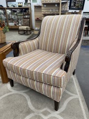 Playful Woven Striped Armchair