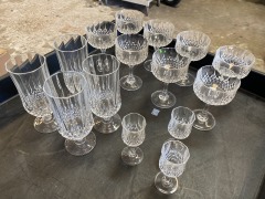 Vintage Cristal d'Arques French Crystal Barware set of 15
