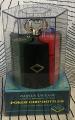 VINTAGE AQUA VELVA 4 DIFFERENT AFTER SHAVE LOTIONS IN POKER-CHIP RACK BOTTLES