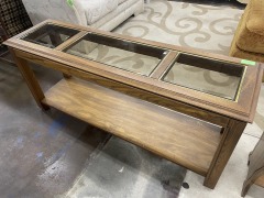 Vintage Glass Top Sofa Table