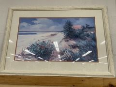 A Pretty Pink Beach Day Framed Art