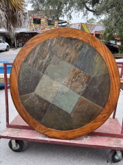 Slate and Wood Table Top 49 3\/4\