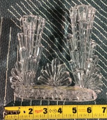 Lead crystal candlestick for 2 candles