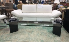 Black Seashell Glass Coffee Table