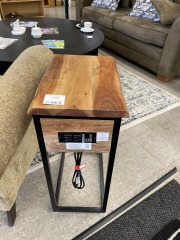 Side Table with Electric Ports