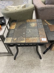 Slate\/Metal End TAble