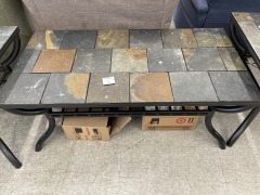 Slate\/Metal Coffee Table