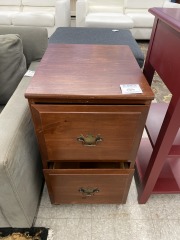 Wooden 2 drawer filing cabinet