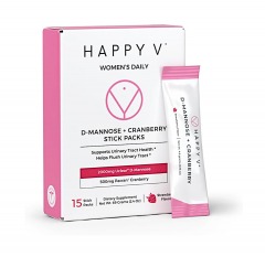 2810R7 | HAPPY V D-Mannose + Cranberry 15 Stick Packs